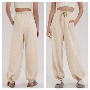 Nap Loungewear Balloon Leg Jogger Pants Sweatpants Beige size XL